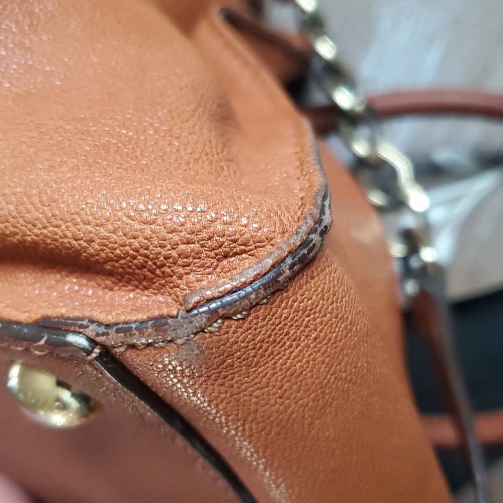 Michael Kors Large Hamilton Leather Satchel Bag - Picture 12 of 15